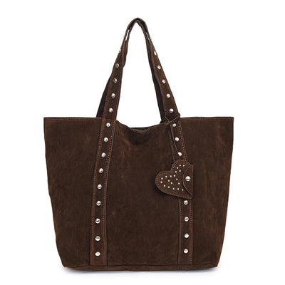 Special-interest Design Rivet Hand-carrying Tote Bag Fashion Commuter Shoulder Underarm Bag