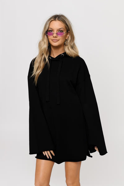 Pure Color Split Dress Baggy Fashion Top