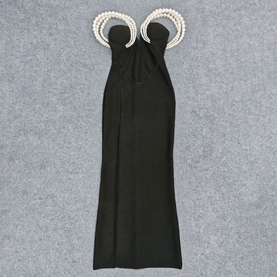 Women's All-match Heavy Industry Pearl Bandage Dress Sexy Tube Top Dress