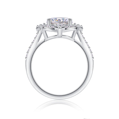 Camellia - A Fashionable Jewelry Ring Set With Moissanite S925 Sterling Silver And Gold-plated Diamond