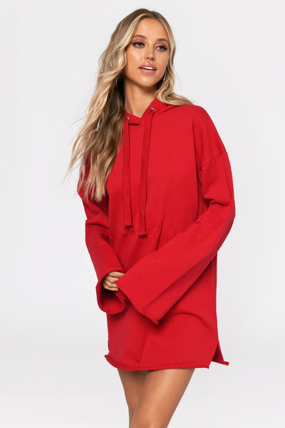 Pure Color Split Dress Baggy Fashion Top