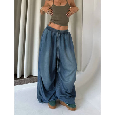 Retro High Street Wide Leg Loose Jeans