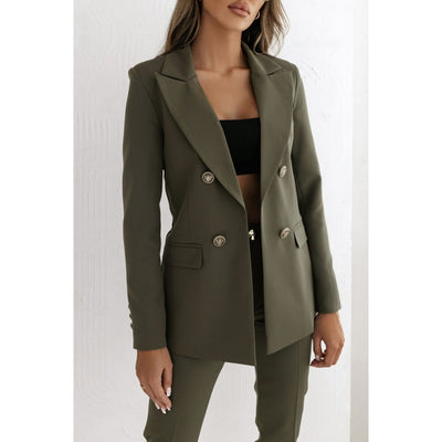 Double Breasted Solid Color Fashion Coat