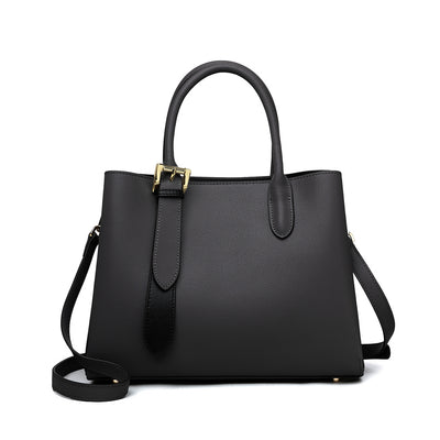 Niche Contrast Color One Shoulder Western Style Portable Female Genuine Leather Bag