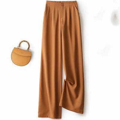 Women's Wide Leg Pants High Waist Drape Straight Casual Mopping Chiffon Suit Pants