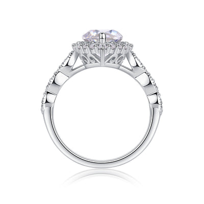 Starlight Craze - A Fashionable Diamond Jewelry Piece Set With Moissanite S925 Sterling Silver And Platinum Diamond Ring