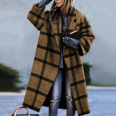 Women's Long Sleeve Turn-down Collar Coat Coat