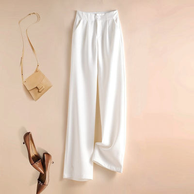 Women's Wide Leg Pants High Waist Drape Straight Casual Mopping Chiffon Suit Pants