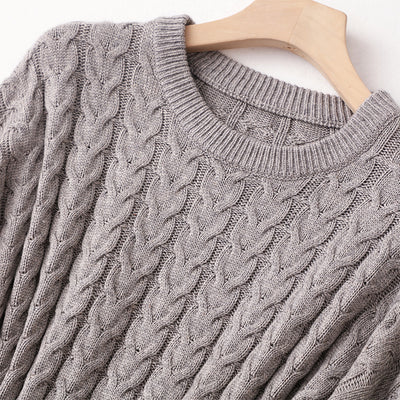 Cable-knit Sweater Warm Thickened Pullover For Women