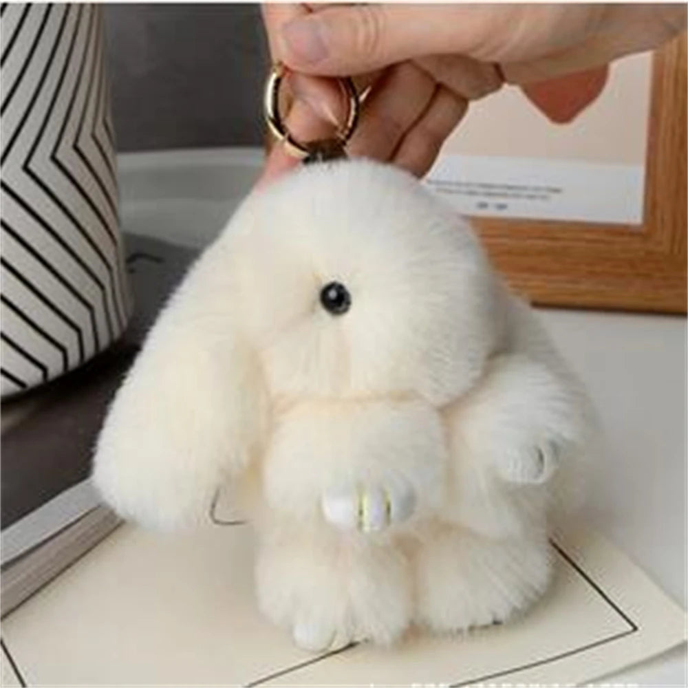 15cm Rabbit Fur Keychain Women Bag Car Key chain Pendant Decoration