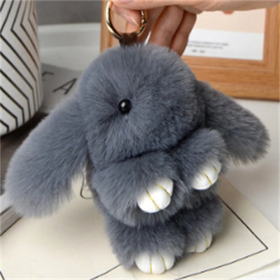 15cm Rabbit Fur Keychain Women Bag Car Key chain Pendant Decoration