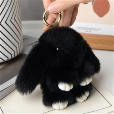 15cm Rabbit Fur Keychain Women Bag Car Key chain Pendant Decoration