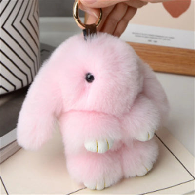 15cm Rabbit Fur Keychain Women Bag Car Key chain Pendant Decoration