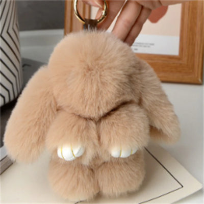 15cm Rabbit Fur Keychain Women Bag Car Key chain Pendant Decoration