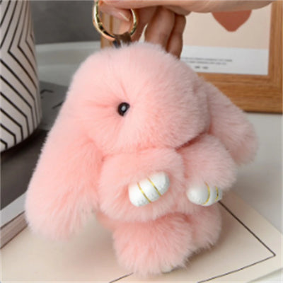 15cm Rabbit Fur Keychain Women Bag Car Key chain Pendant Decoration