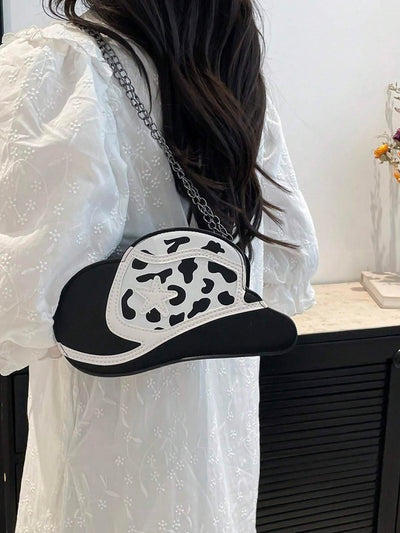 Retro Hat Bag 2025 New Style Temperament Fashion Color Matching Chain Bag Niche Simple Women's Shoulder Messenger Bag