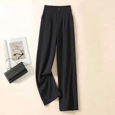 Women's Wide Leg Pants High Waist Drape Straight Casual Mopping Chiffon Suit Pants