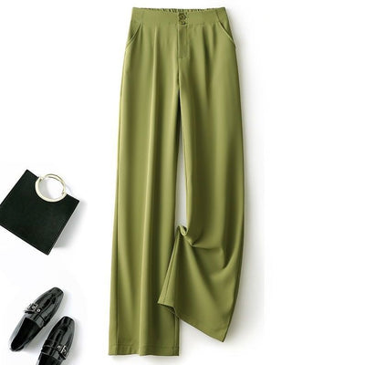 Women's Wide Leg Pants High Waist Drape Straight Casual Mopping Chiffon Suit Pants
