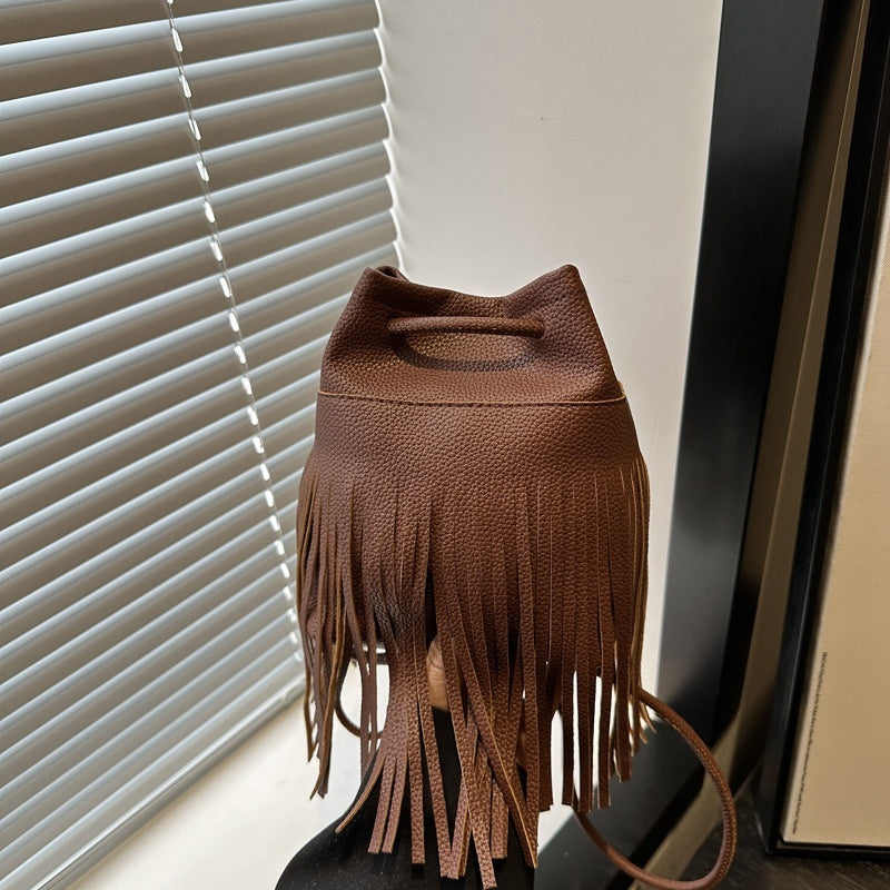 Soft Leather Women's Tassel Small Satchel