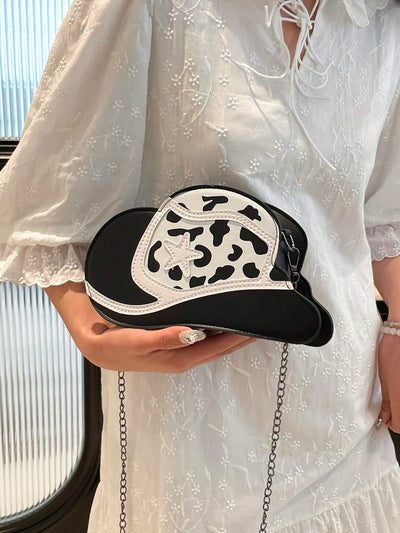 Retro Hat Bag 2025 New Style Temperament Fashion Color Matching Chain Bag Niche Simple Women's Shoulder Messenger Bag
