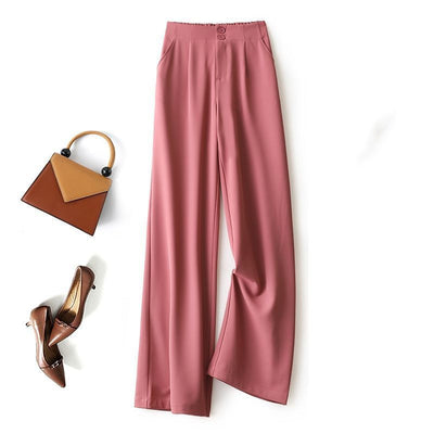 Women's Wide Leg Pants High Waist Drape Straight Casual Mopping Chiffon Suit Pants