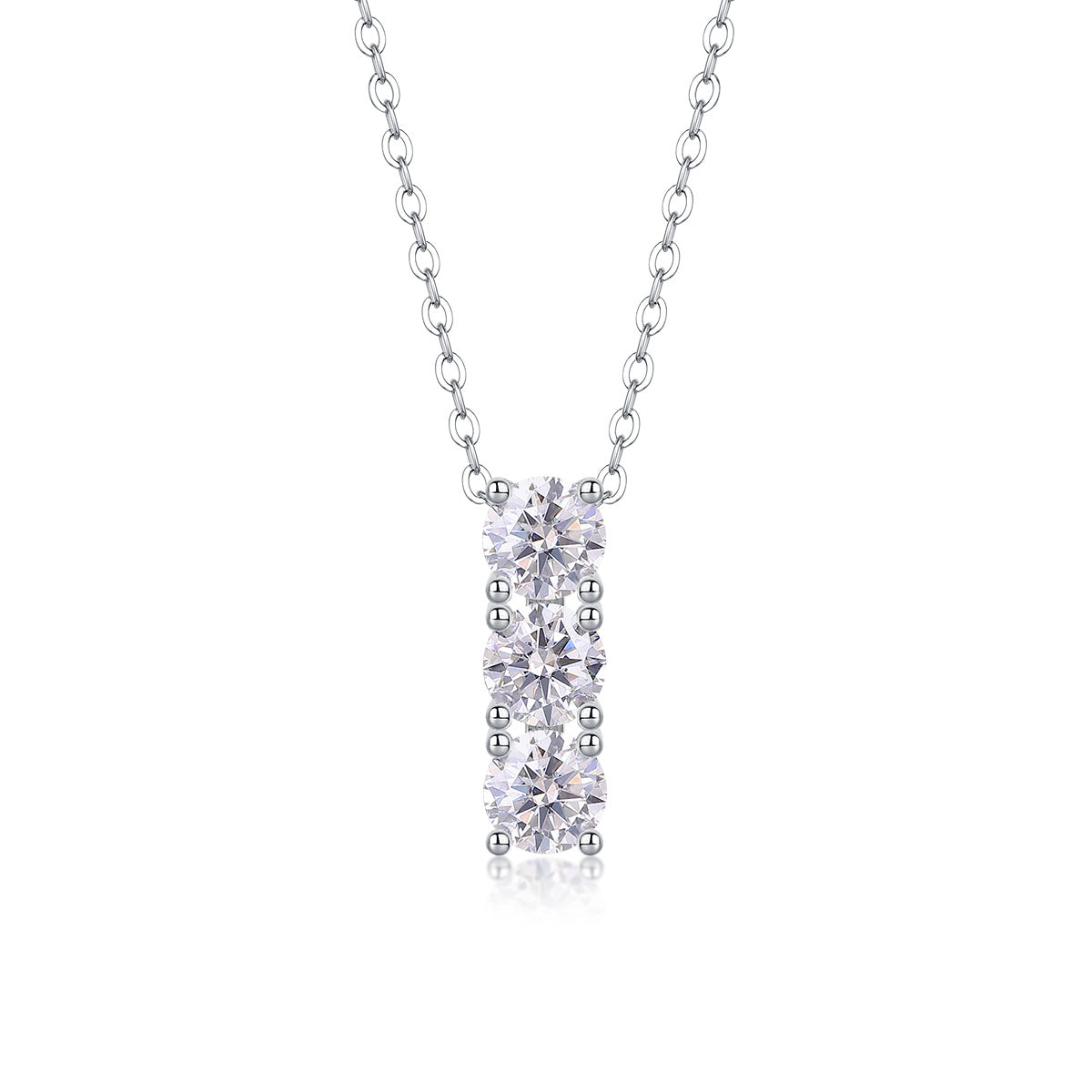 Round - A Fashionable And Luxurious Diamond Jewelry Pendant Set With 0.5-carat Moissan Diamonds, S925 Sterling Silver And Platinum Plating
