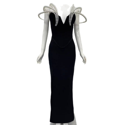 Women's All-match Heavy Industry Pearl Bandage Dress Sexy Tube Top Dress