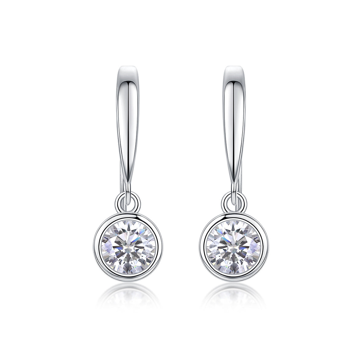 Soft Light And Sweet Whispers - Fashionable Earrings And Stud Jewelry Set With Moissanite S925 Sterling Silver And Platinum-plated Diamonds